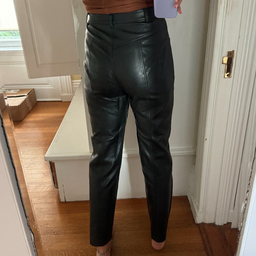 Aritzia Wilfred Faux Leather Pants, Size 8, Black